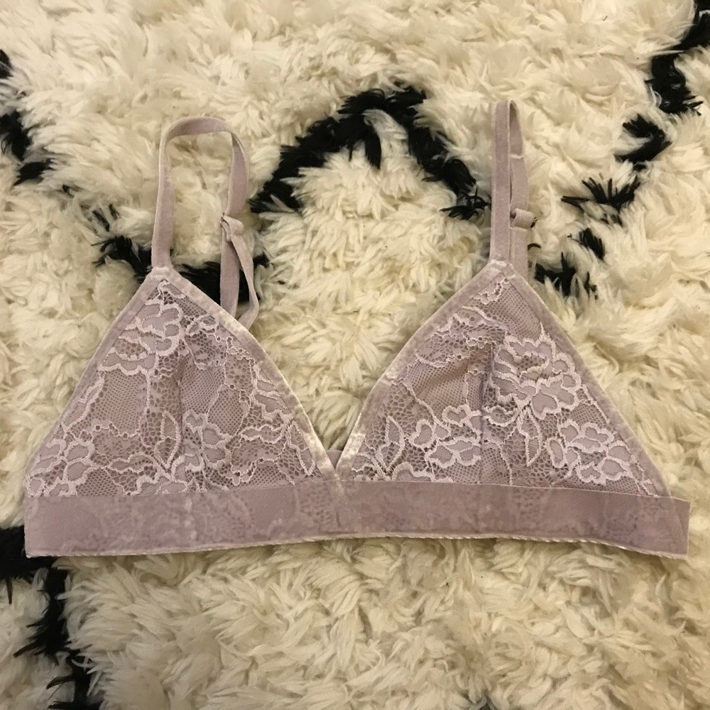 Urban Outfitters Lavender Lace and Velvet Bralette